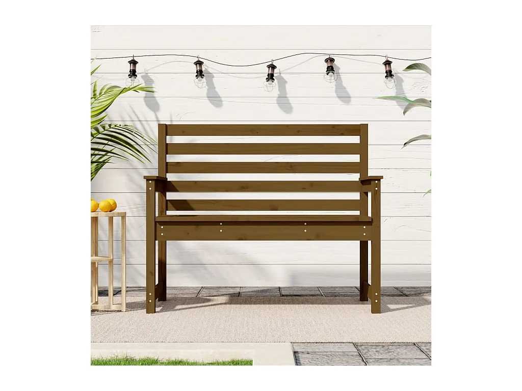 Banc de jardin marron miel 109x48x91,5 cm bois de pin massif