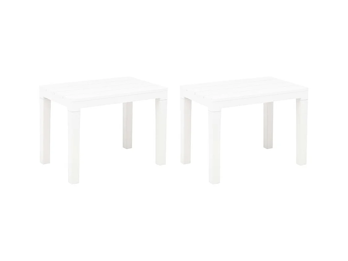 Bancs de jardin 2 pcs Blanc Plastique