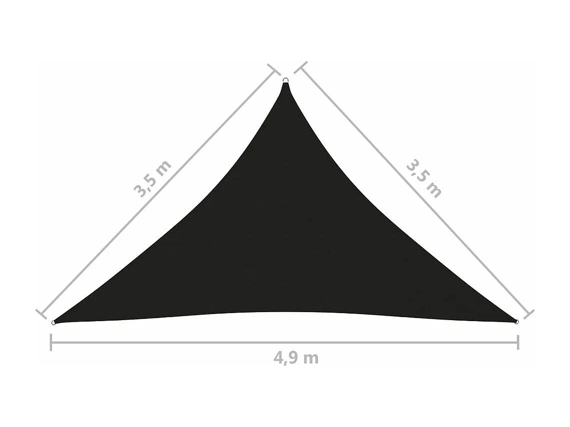 Voile de parasol tissu oxford triangulaire 3,5x3,5x4,9 m noir