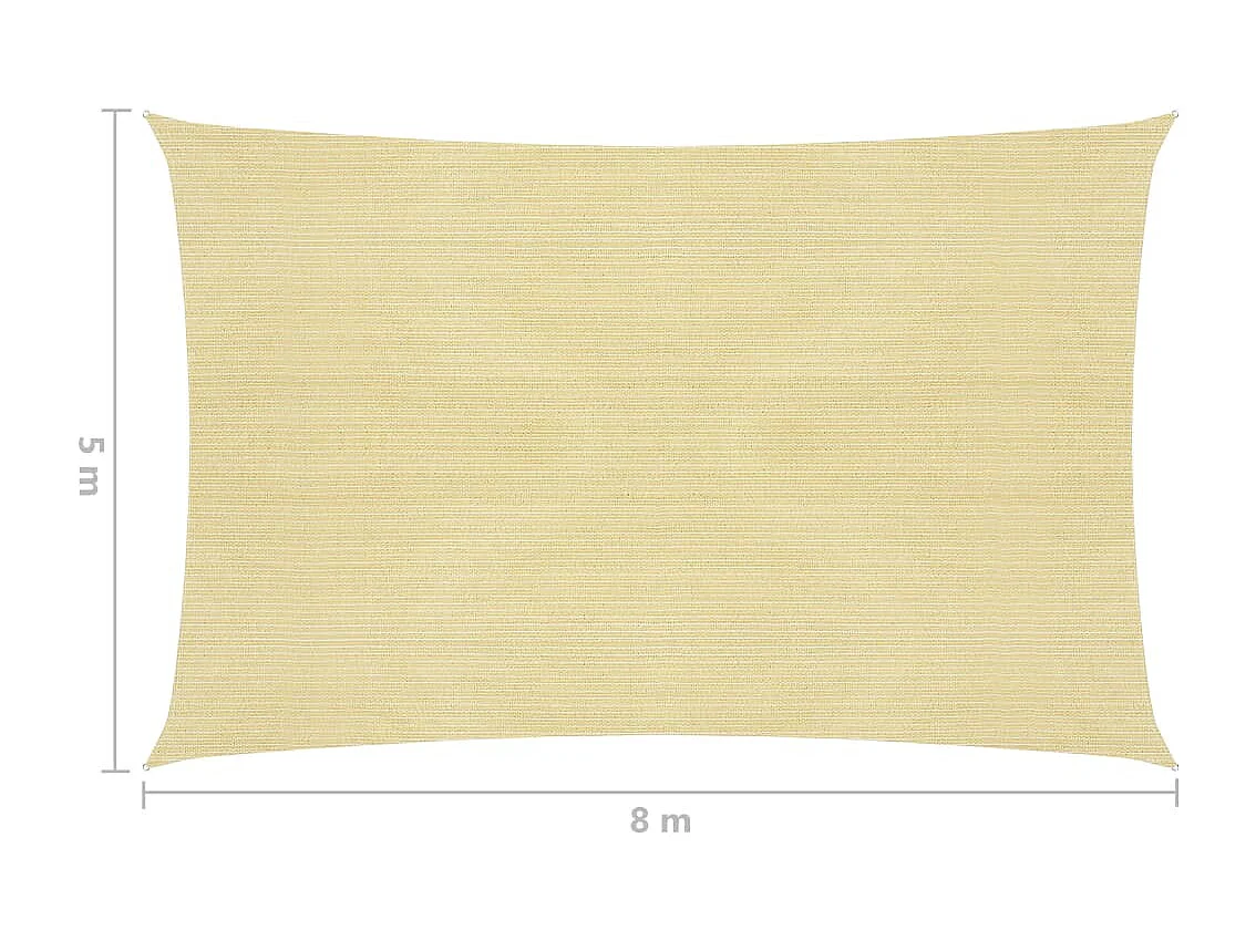 Voile d'ombrage 160 g/m² Beige 5x8 m PEHD