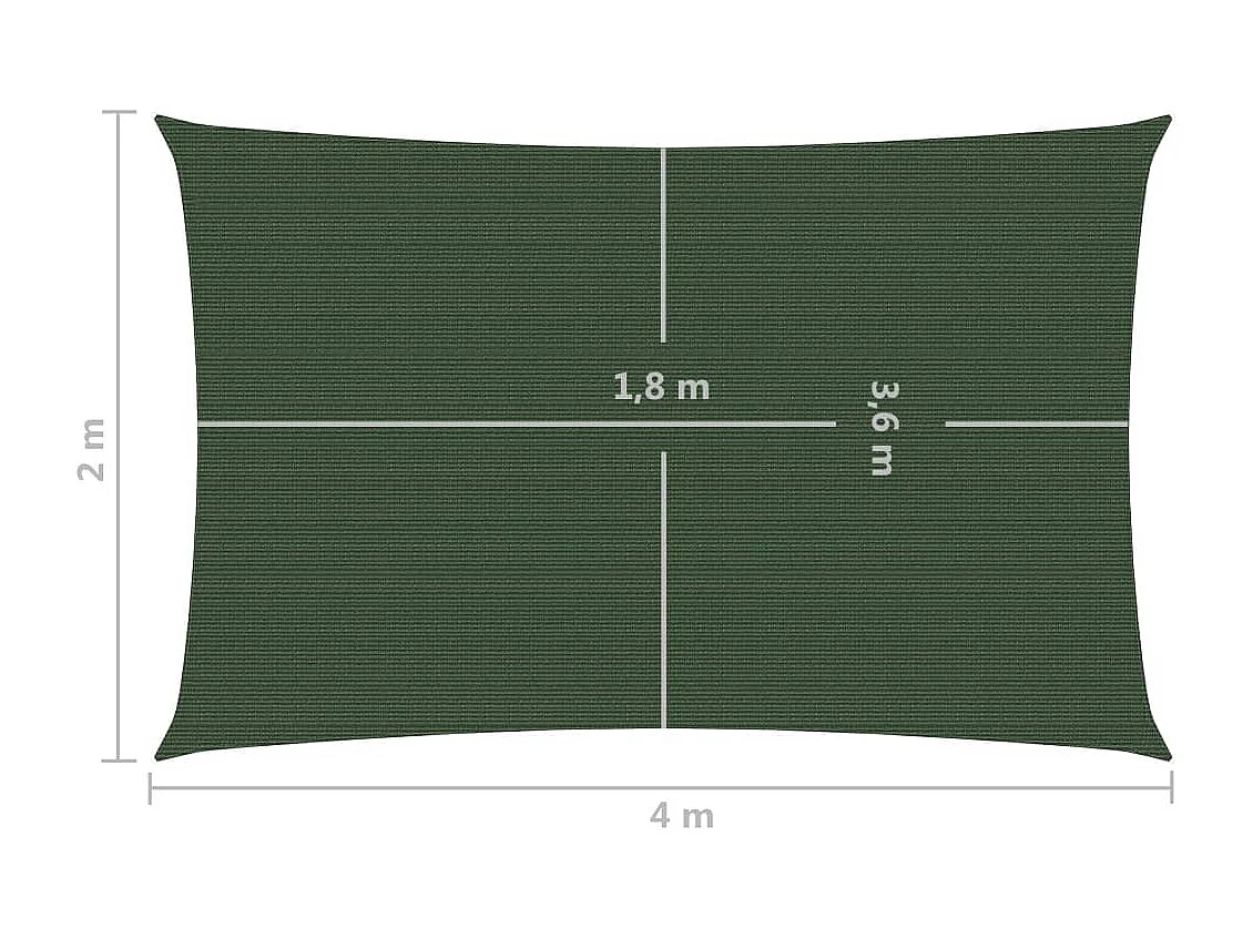 Voile d'ombrage 160 g/m² Vert foncé 2x4 m PEHD