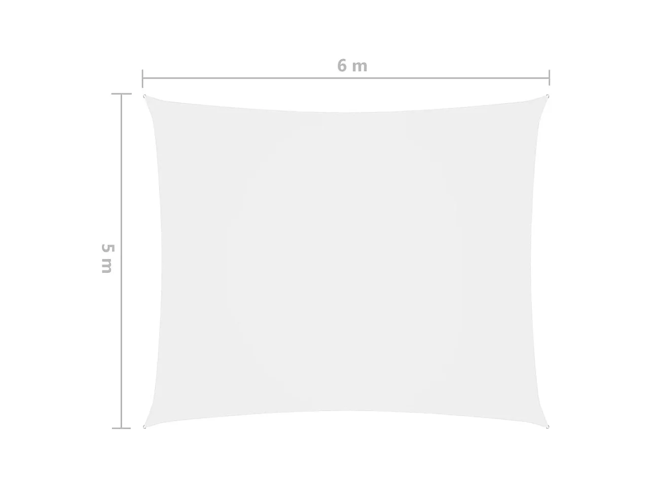 Voile de parasol tissu oxford rectangulaire 5x6 m blanc