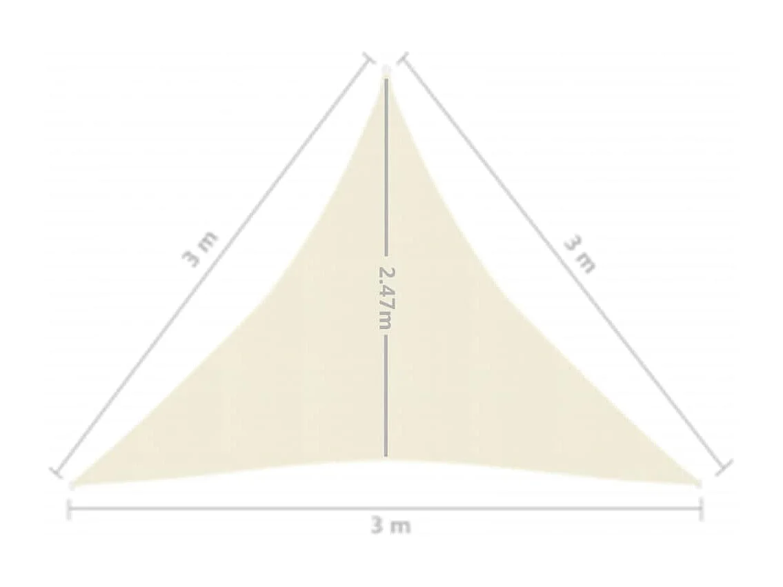 Sonnensegel 160 g/m² Creme 3x3x3 m HDPE