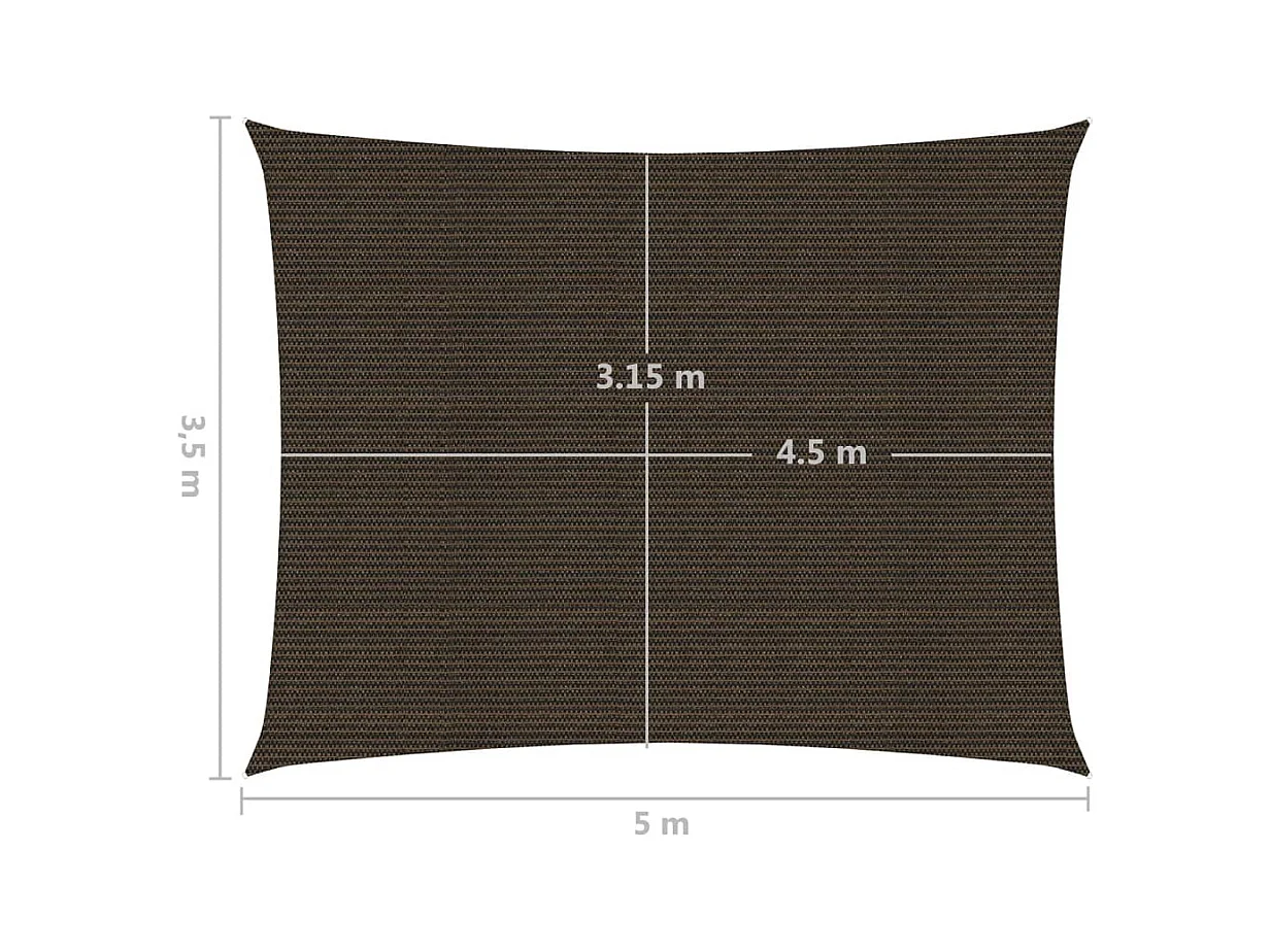 Voile d'ombrage 160 g/m² Marron 3,5x5 m PEHD