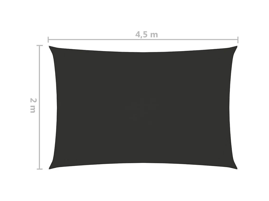 Voile de parasol tissu oxford rectangulaire 2x4,5 m anthracite