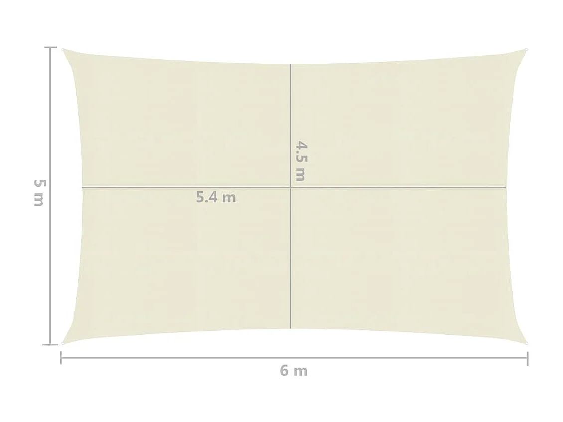 Voile d'ombrage 160 g/m² Crème 5x6 m PEHD