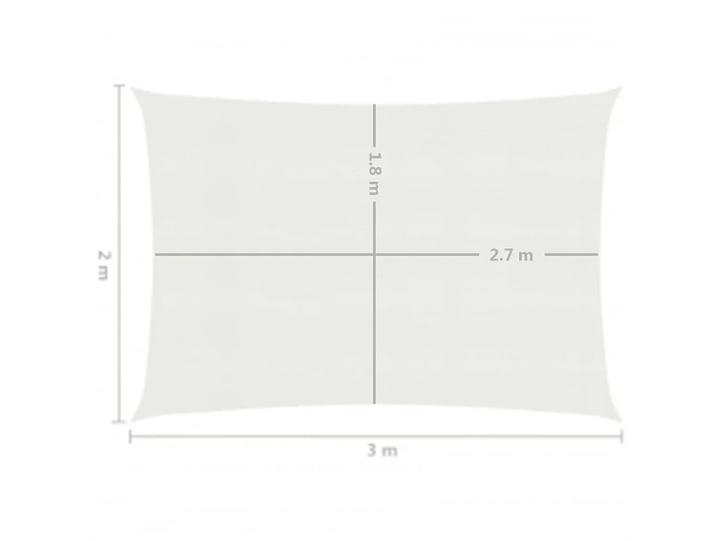Sonnensegel 160 g/m² Weiß 2x3 m HDPE