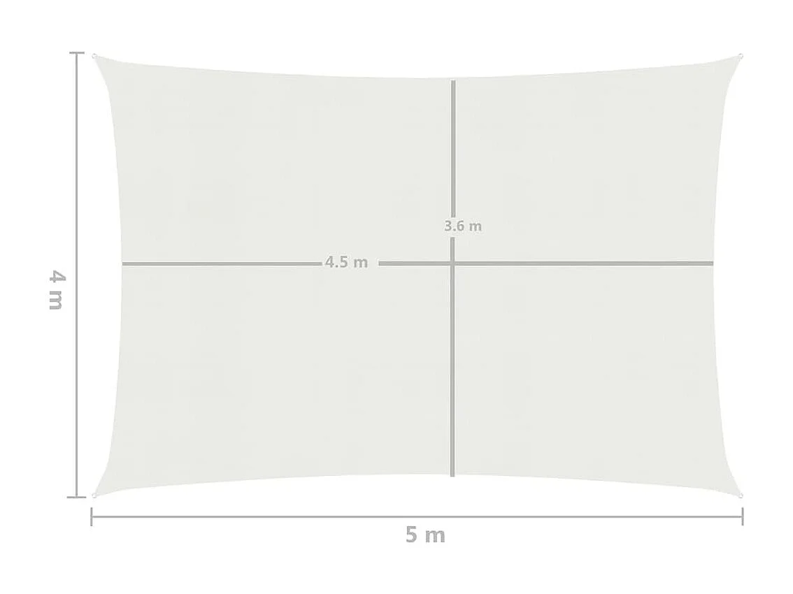 Voile d'ombrage 160 g/m² Blanc 4x5 m PEHD