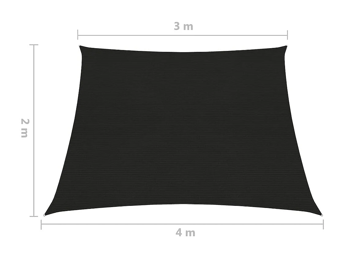 Voile d'ombrage 160 g/m² Noir 3/4x2 m PEHD