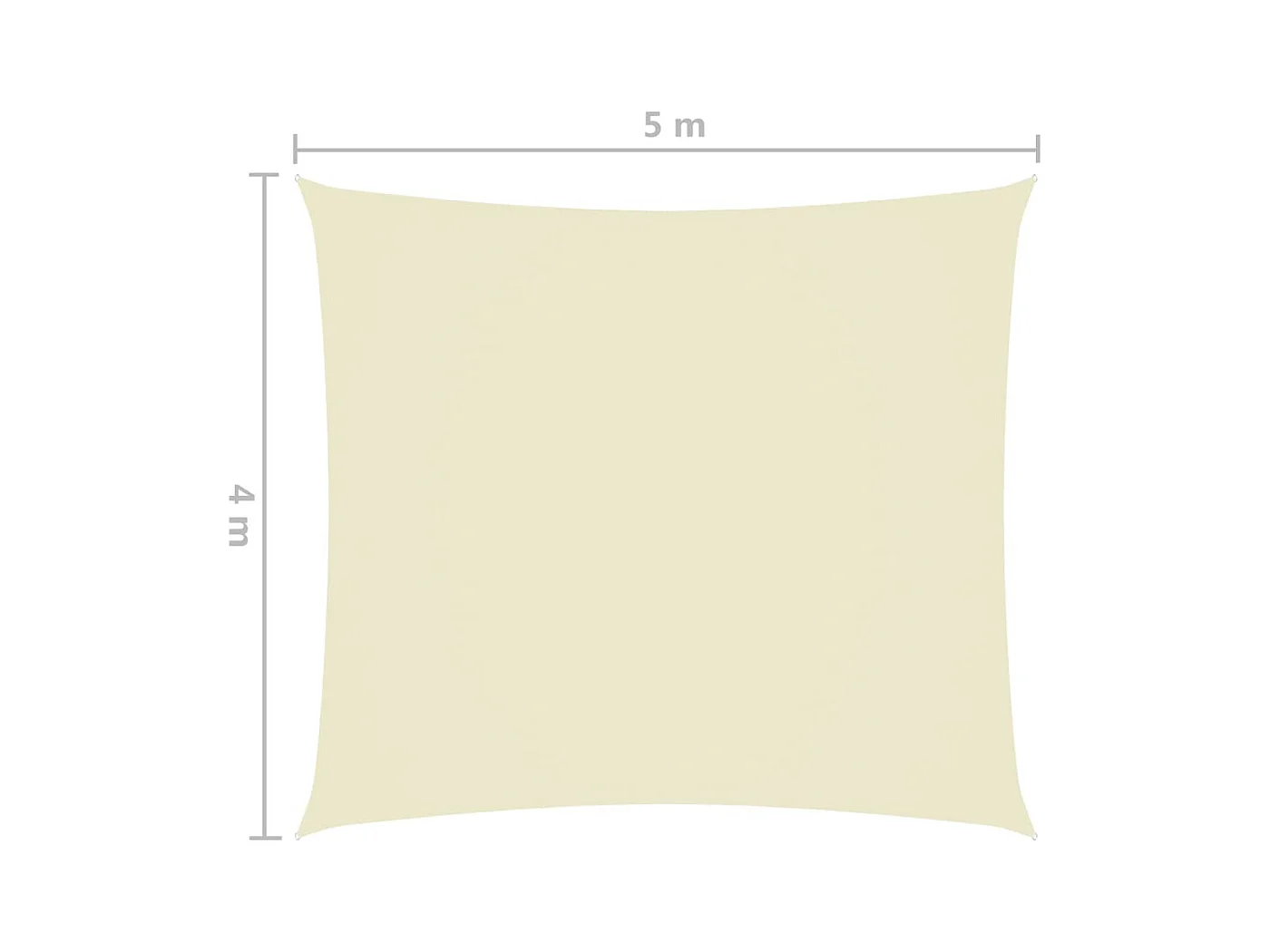 Voile de parasol tissu oxford rectangulaire 4x5 m crème