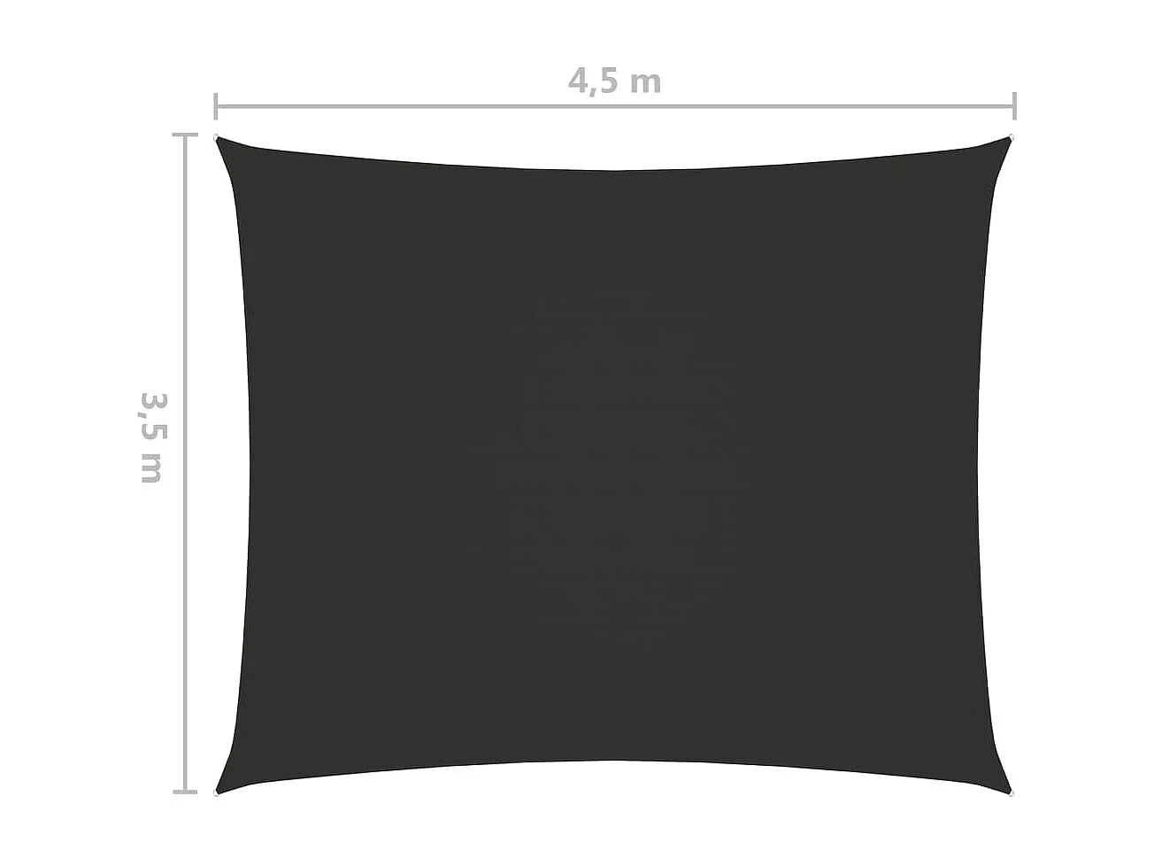 Guarda-sol retangular em tecido oxford 3,5x4,5m antracite