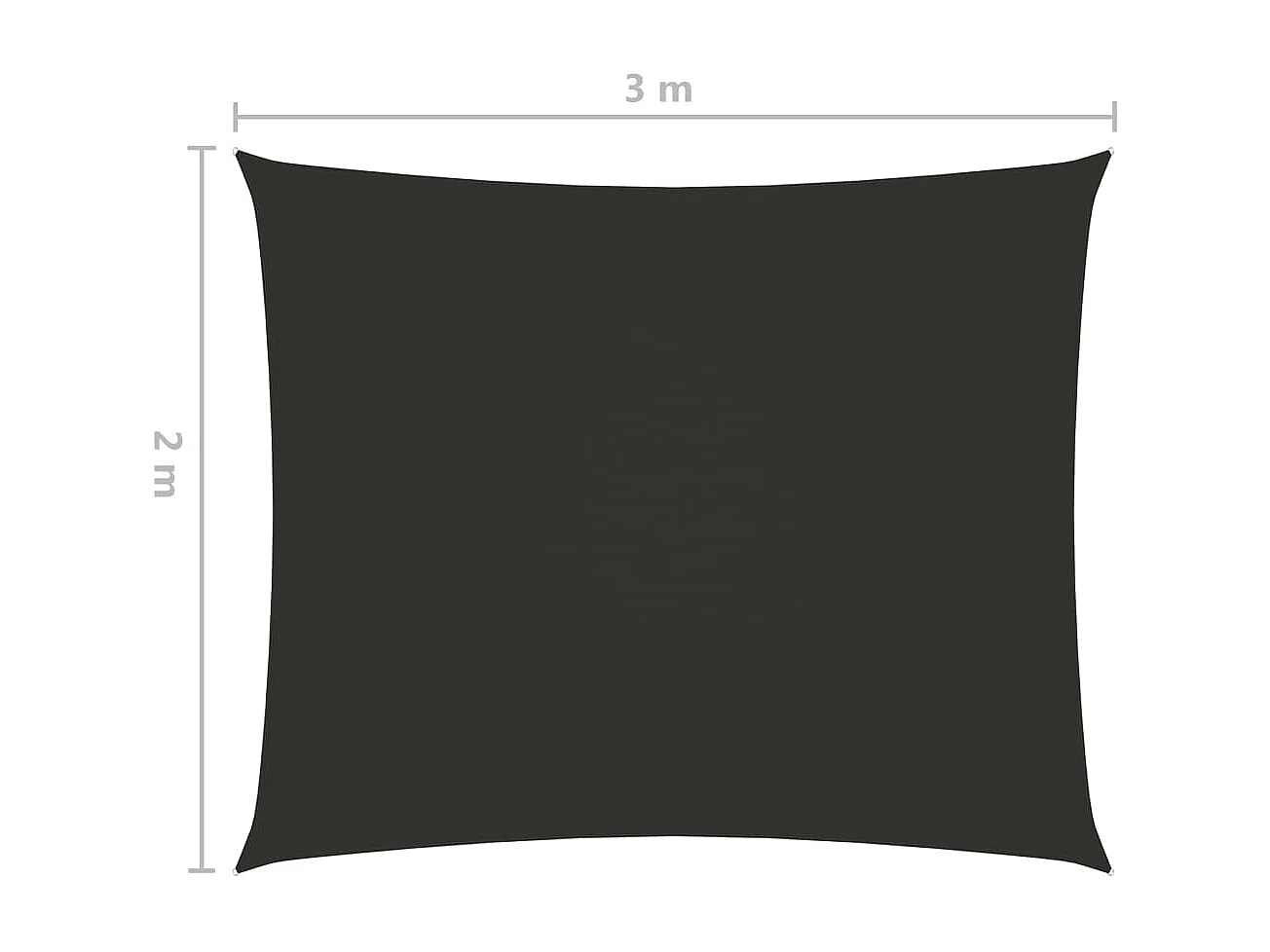 Guarda-sol vela retangular tecido oxford 2x3 m antracite