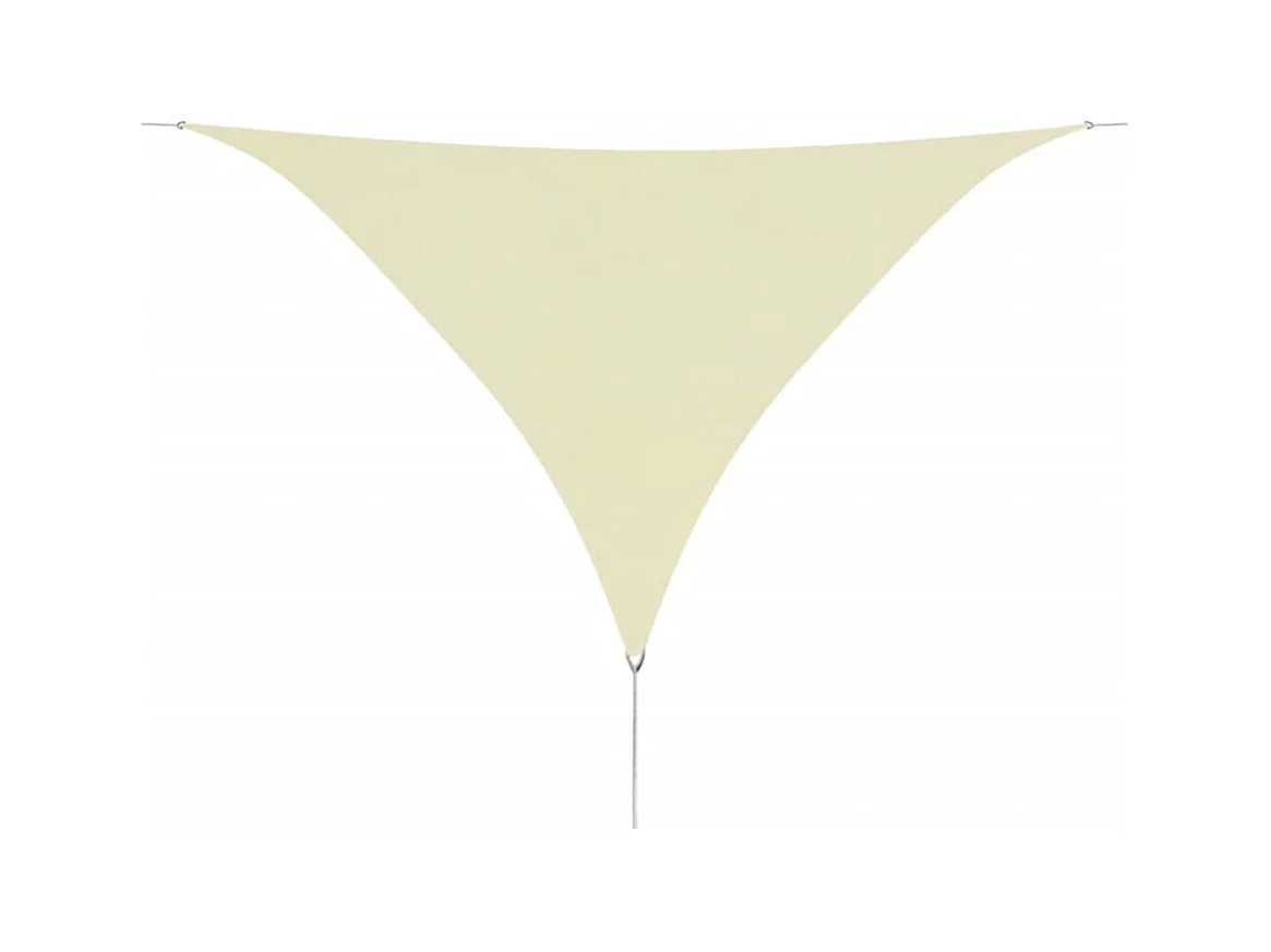 Voile de parasol tissu oxford triangulaire 5x5x5 m crème