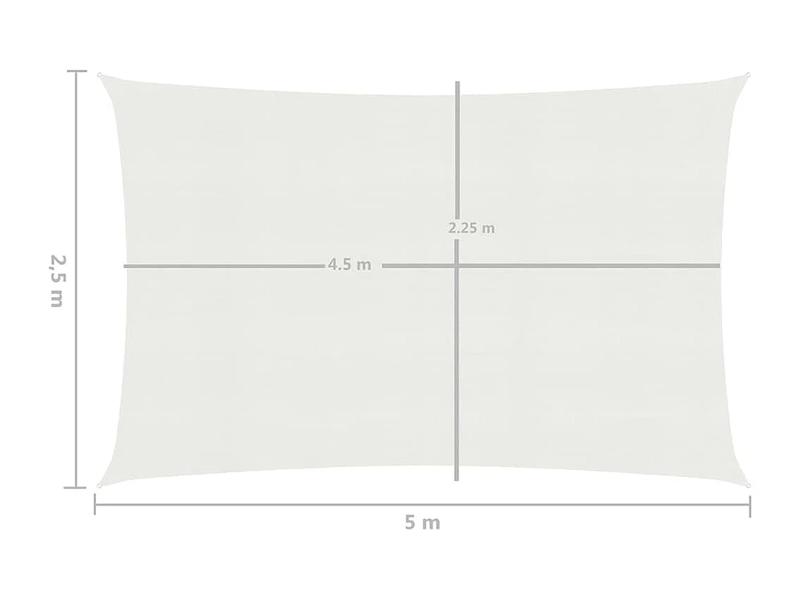 Voile d'ombrage 160 g/m² Blanc 2,5x5 m PEHD