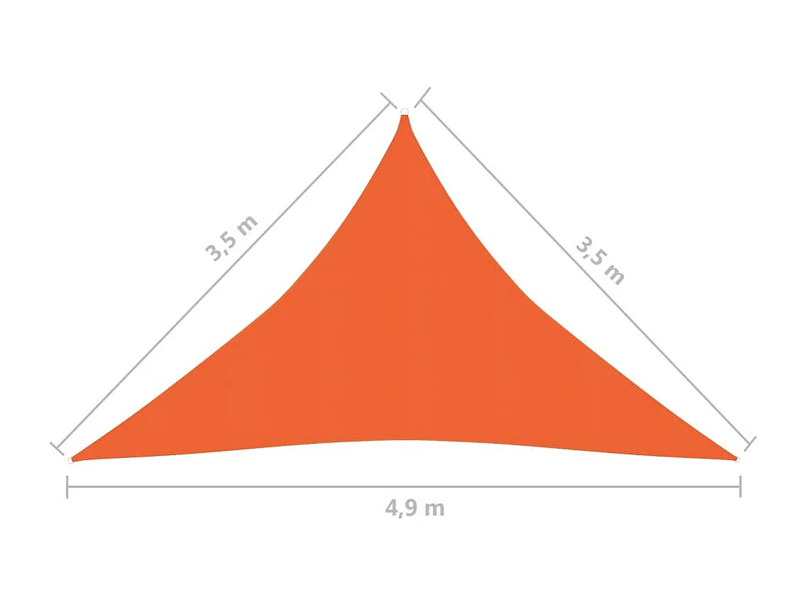 Sonnensegel 160 g/m² Orange 3,5x3,5x4,9 m HDPE