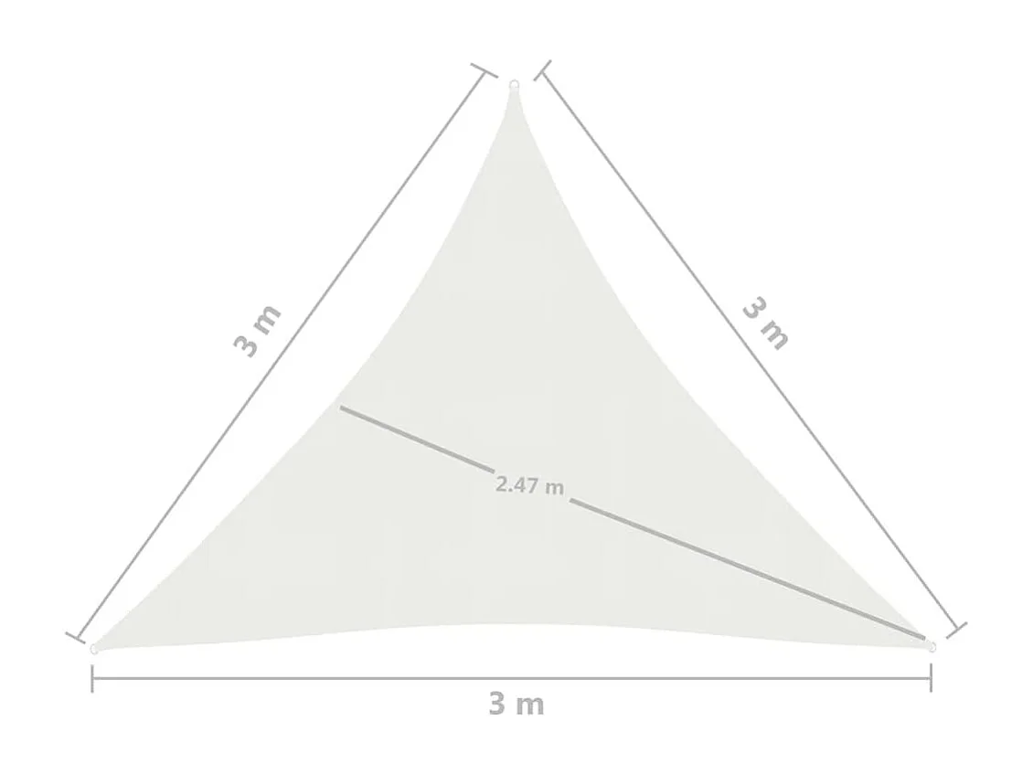 Schaduwdoek 160 g/m² Wit 3x3x3 m HDPE