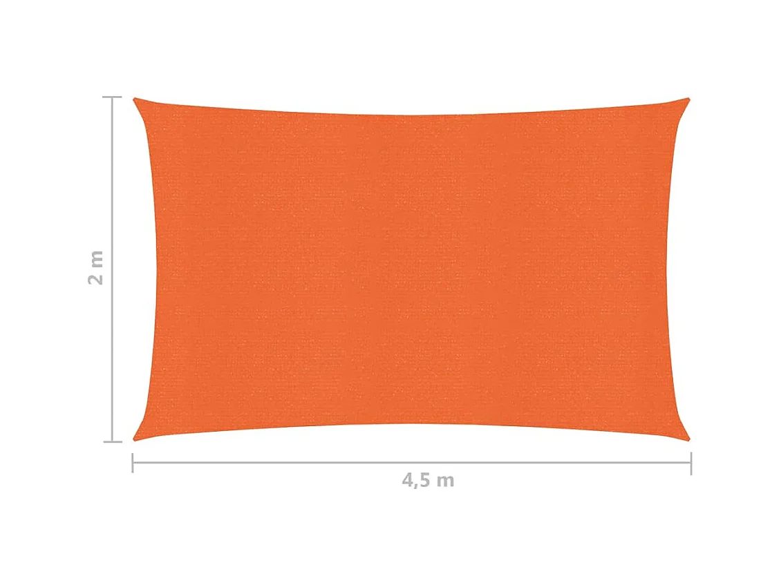Sonnensegel 160 g/m² Orange 2x4,5 m HDPE
