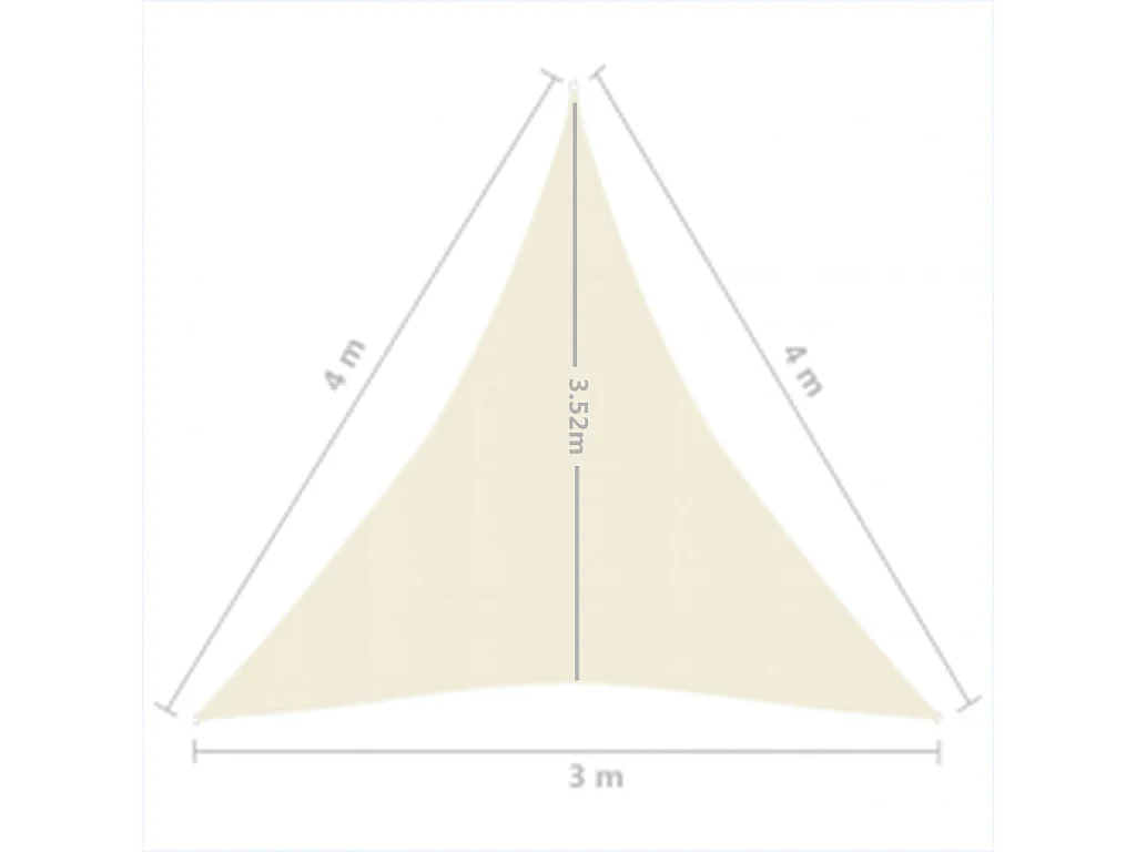 Sombra vela 160 g/m² Creme 3x4x4 m HDPE