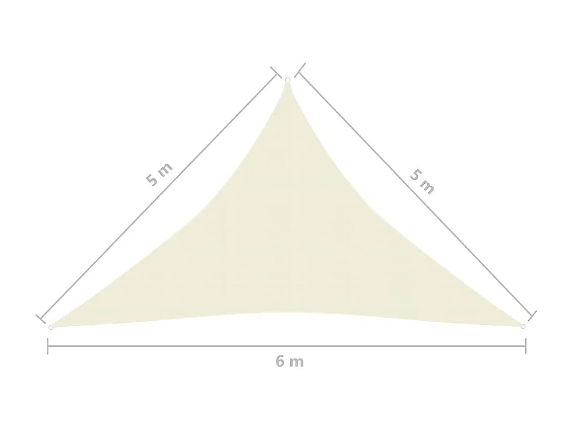 Voile d'ombrage 160 g/m² Crème 5x5x6 m PEHD