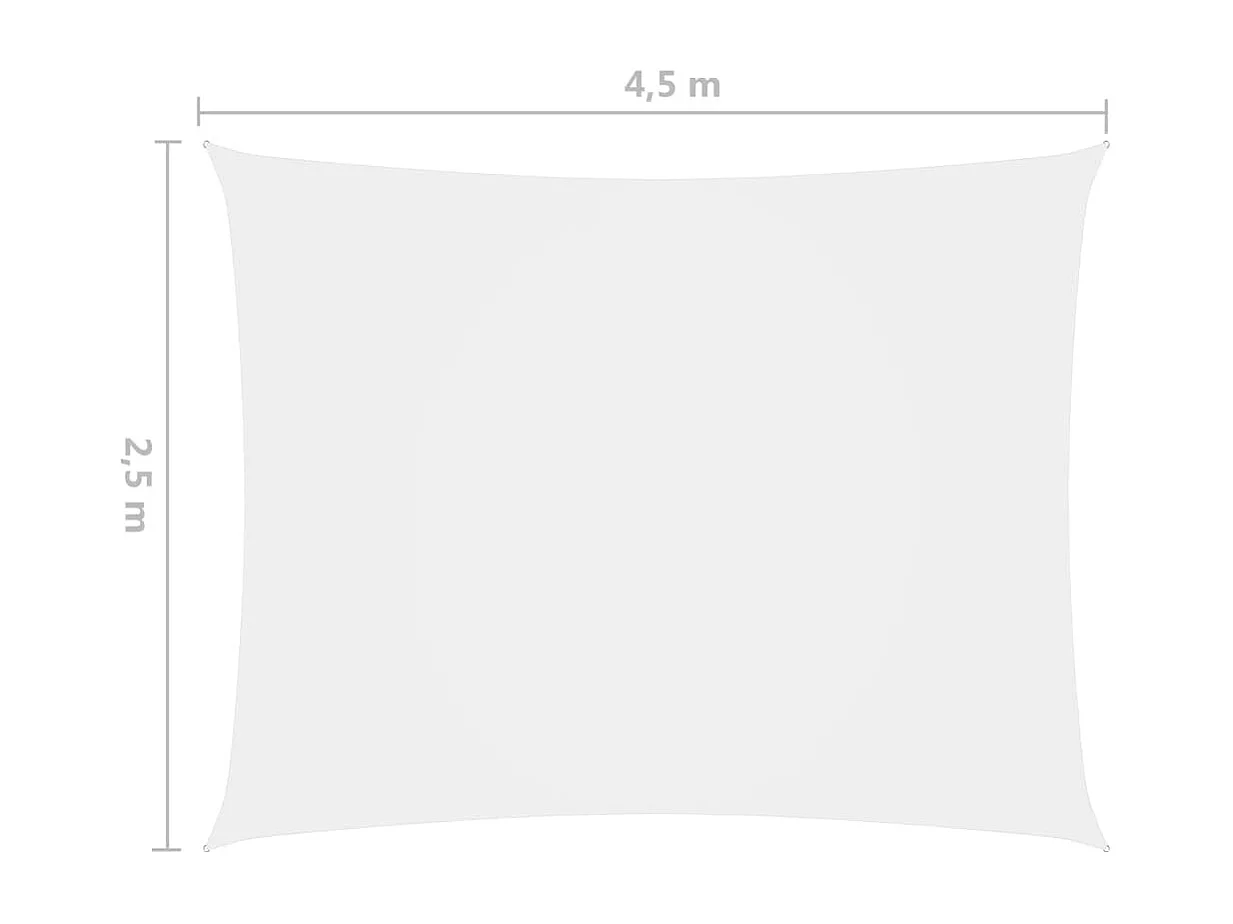Vela parasole rettangolare in tessuto oxford 2,5x4,5 mt bianca