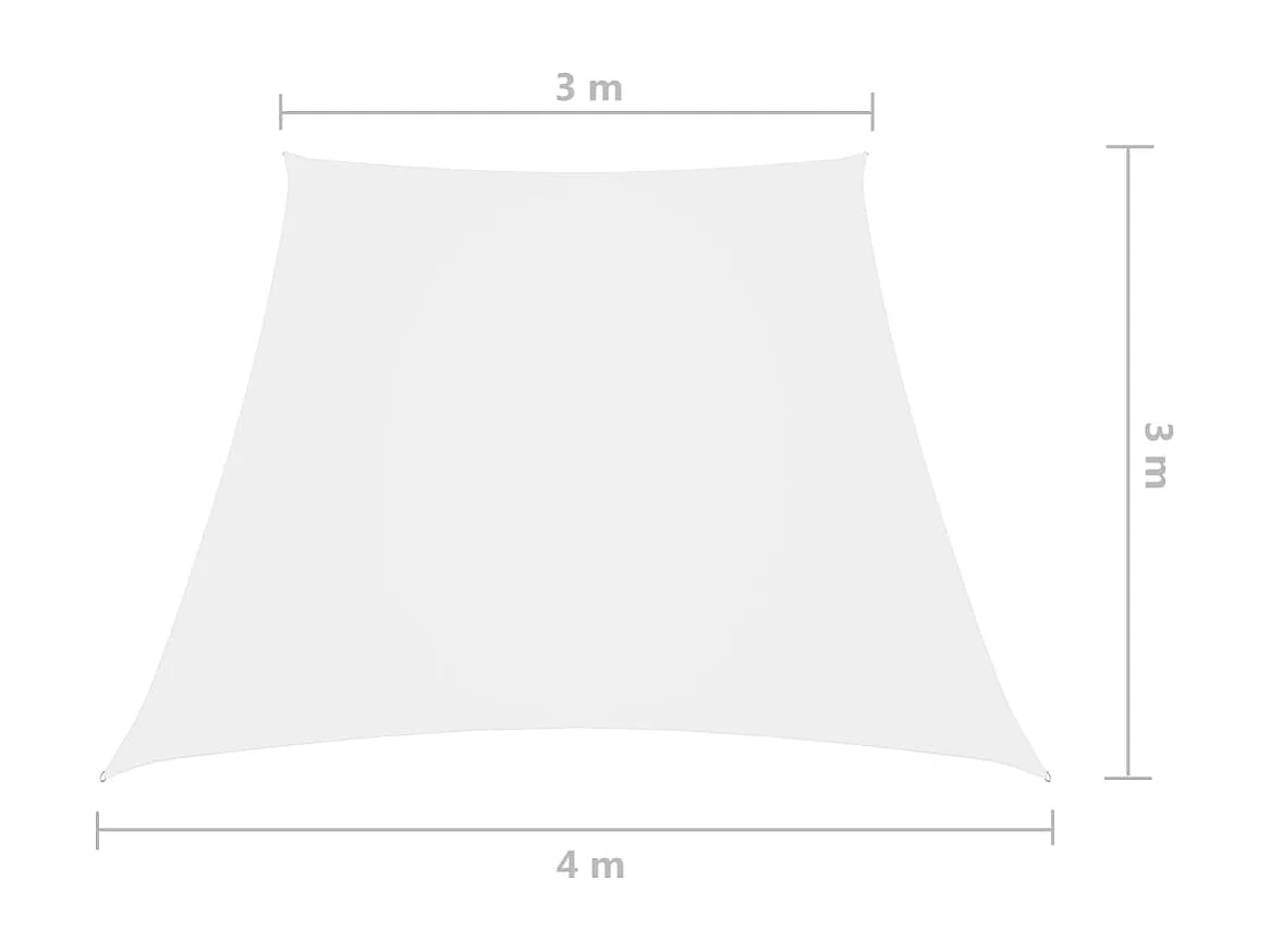 Voile de parasol Tissu Oxford trapèze 3/4x3 m Blanc