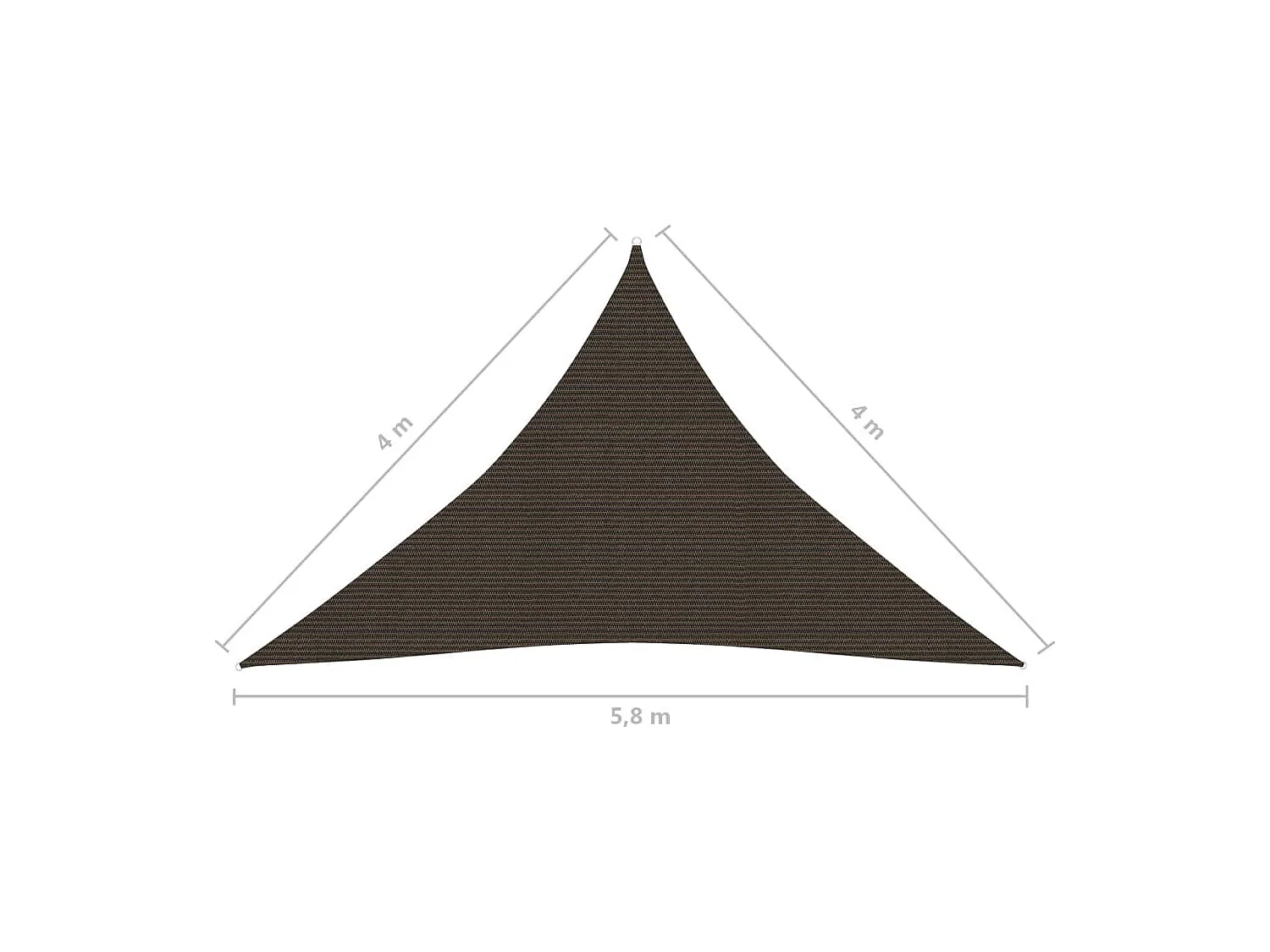 Vela de sombra 160 g/m² Castanho 4x4x5,8 m HDPE