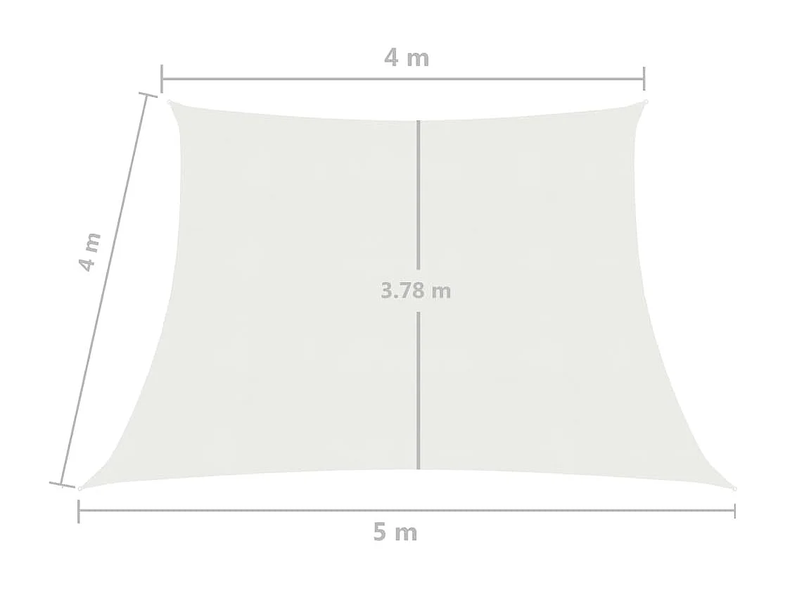 Voile d'ombrage 160 g/m² Blanc 4/5x4 m PEHD