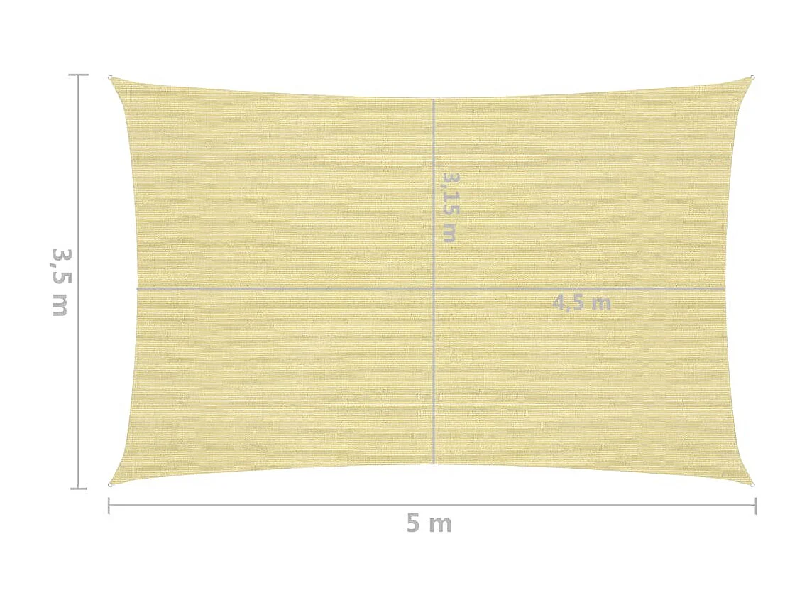 Sonnensegel 160 g/m² Beige 3,5x5 m HDPE