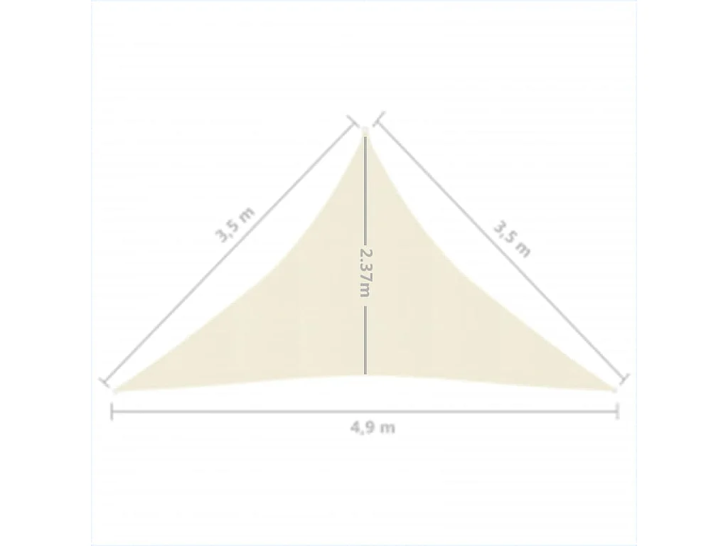 Voile d'ombrage 160 g/m² Crème 3,5x3,5x4,9 m PEHD