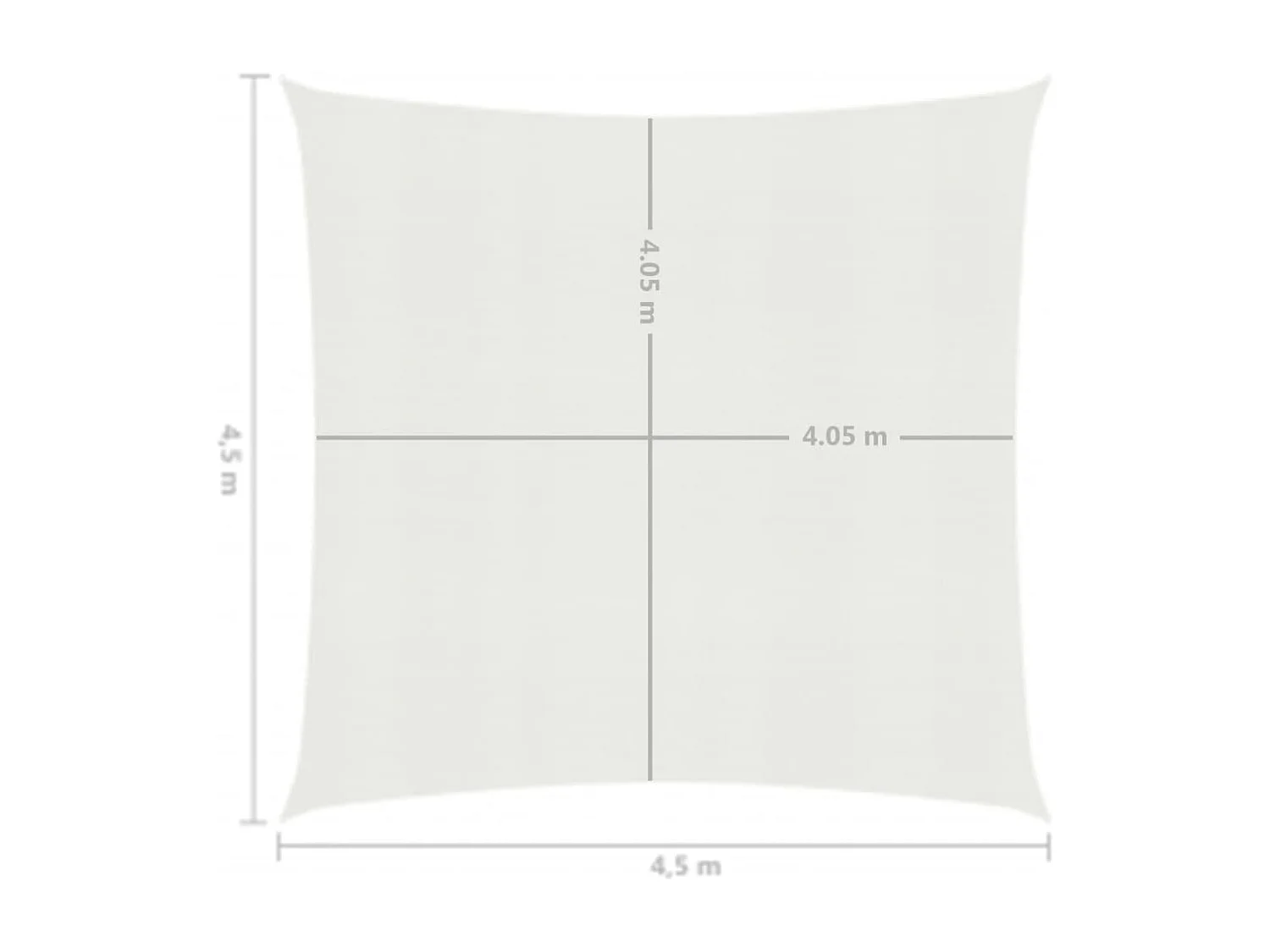 Voile d'ombrage 160 g/m² Blanc 4,5x4,5 m PEHD