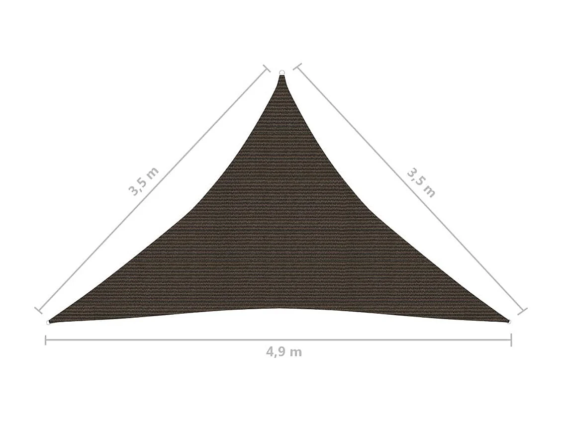 Voile d'ombrage 160 g/m² Marron 3,5x3,5x4,9 m PEHD