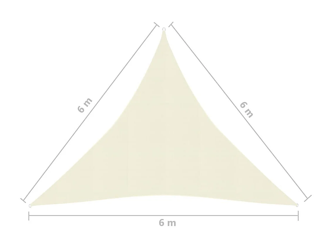 Voile d'ombrage 160 g/m² Crème 6x6x6 m PEHD