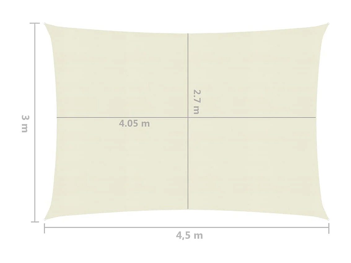 Sombra vela 160 g/m² Creme 3x4,5 m HDPE