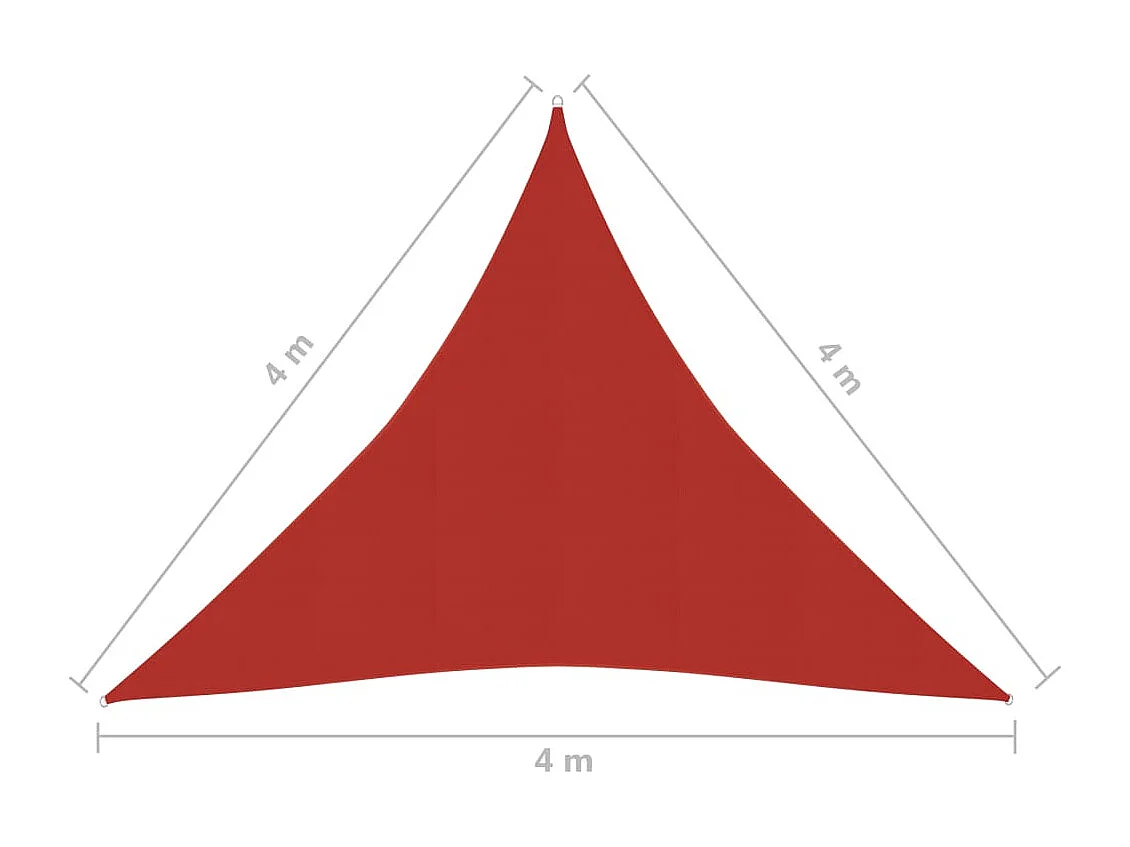 Voile d'ombrage 160 g/m² Rouge 4x4x4 m PEHD