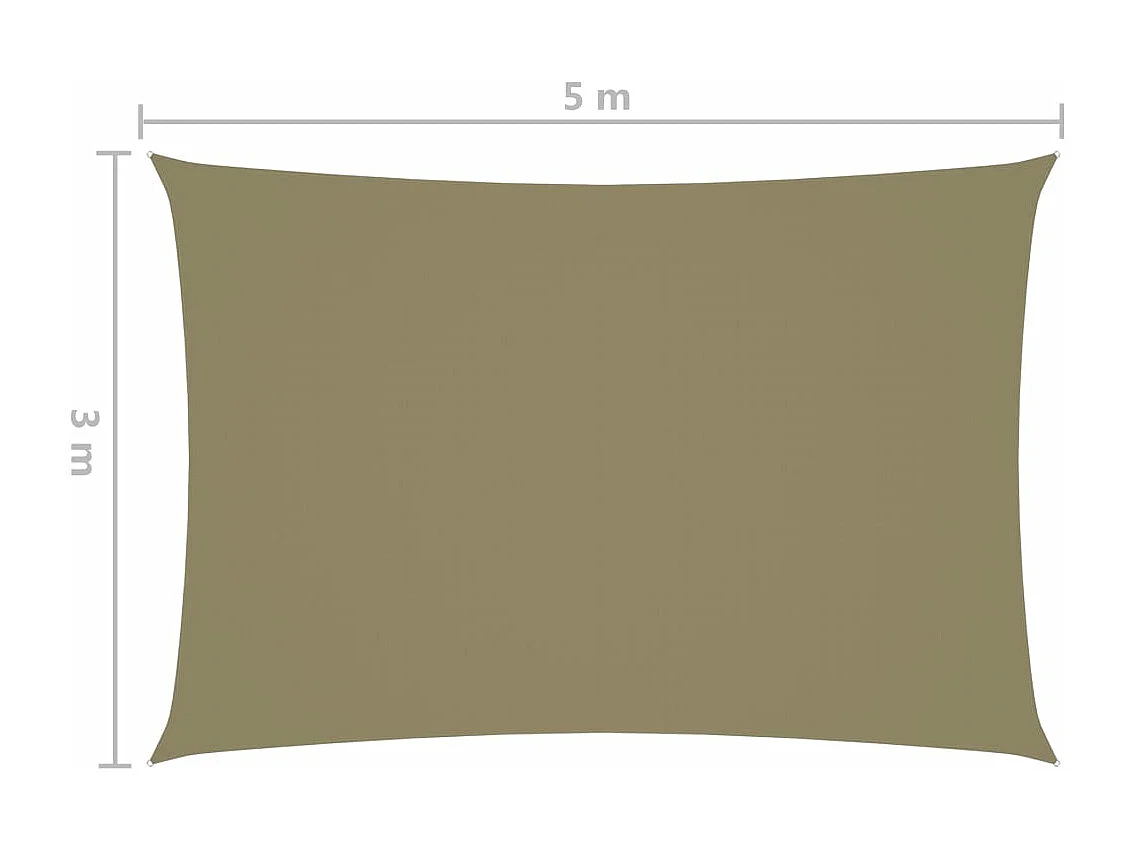 Parasolzeil Rechthoekig Oxfordstof 3x5m Beige