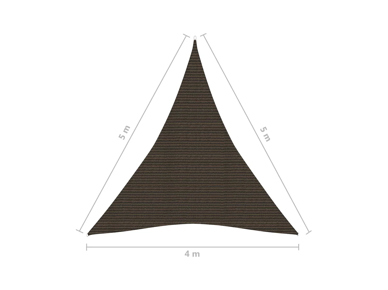 Voile d'ombrage 160 g/m² Marron 4x5x5 m PEHD