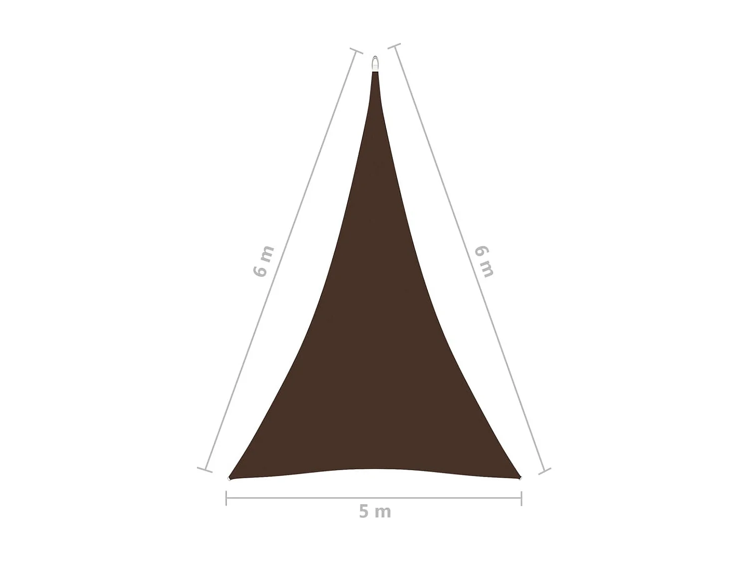 Voile de parasol Tissu Oxford triangulaire 5x6x6 m marron