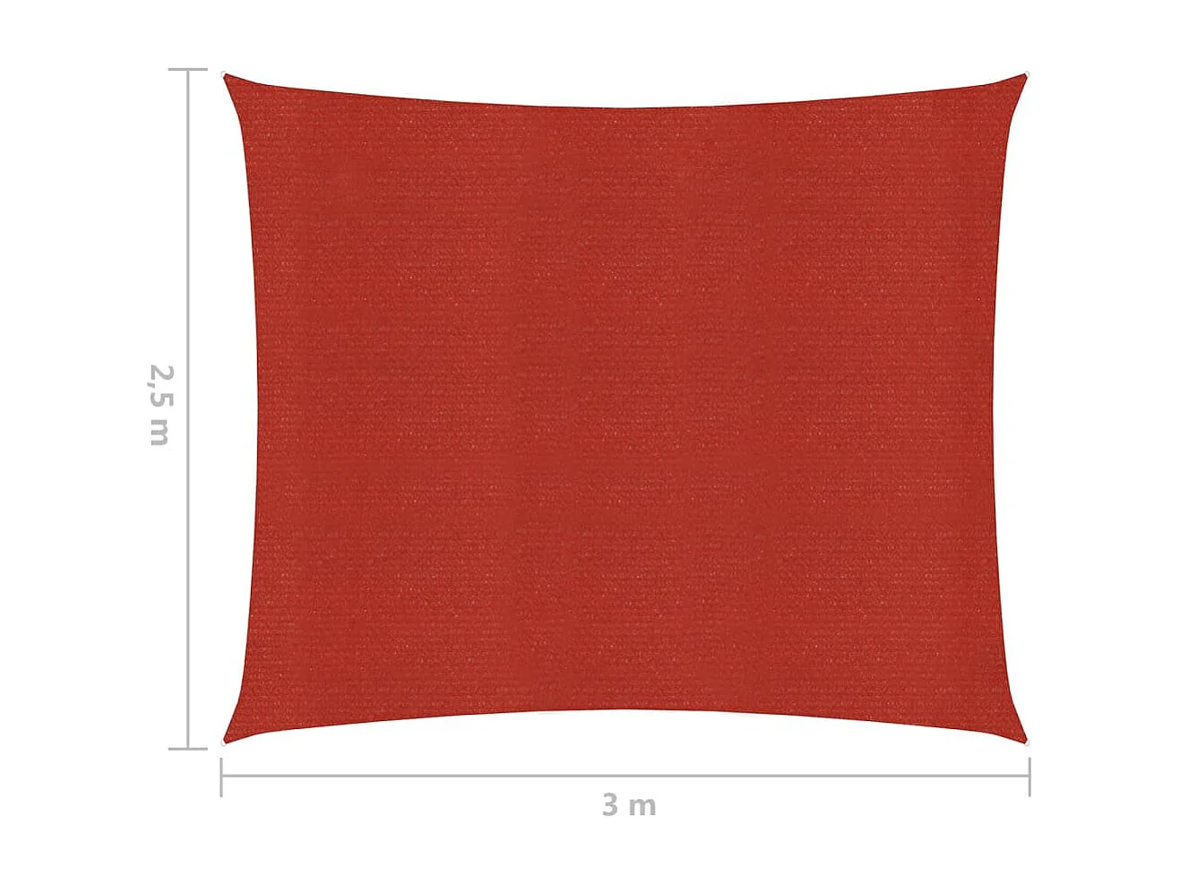 Schaduwdoek 160 g/m² Rood 2,5x3 m HDPE