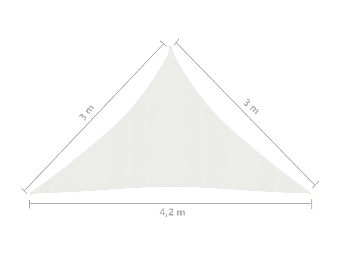 Voile d'ombrage 160 g/m² Blanc 3x3x4,2 m PEHD
