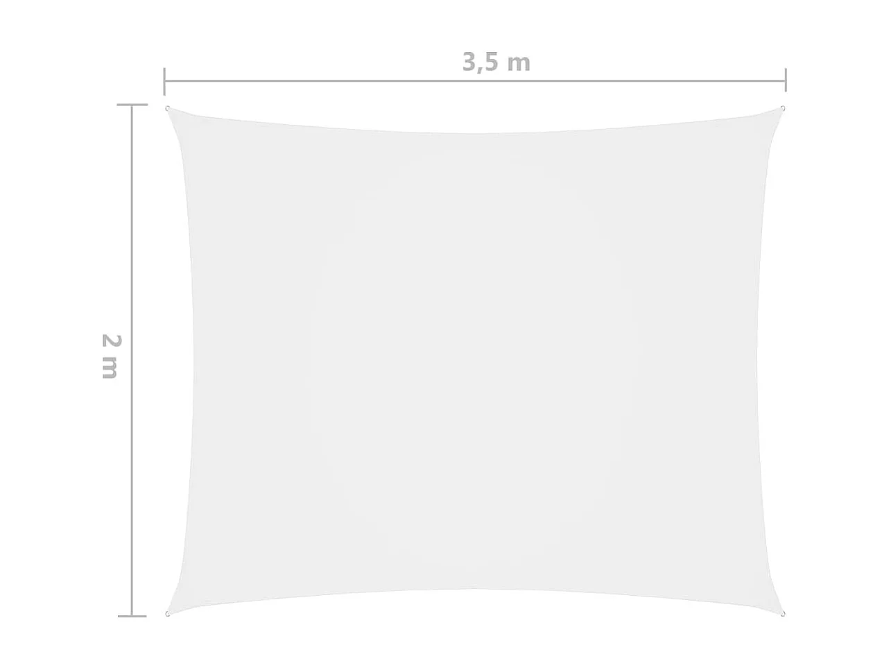Voile de parasol tissu oxford rectangulaire 2x3,5 m blanc
