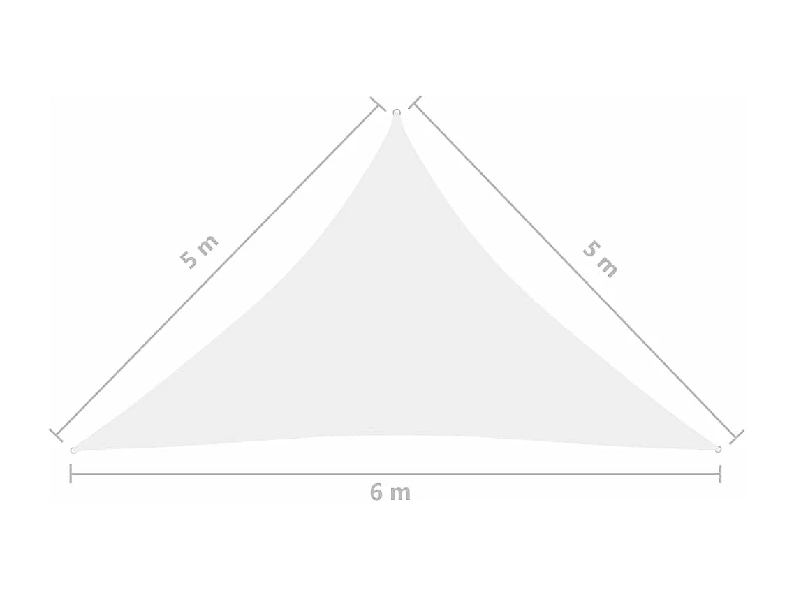 Vela parasol triangular tela oxford 5x5x6 m blanco