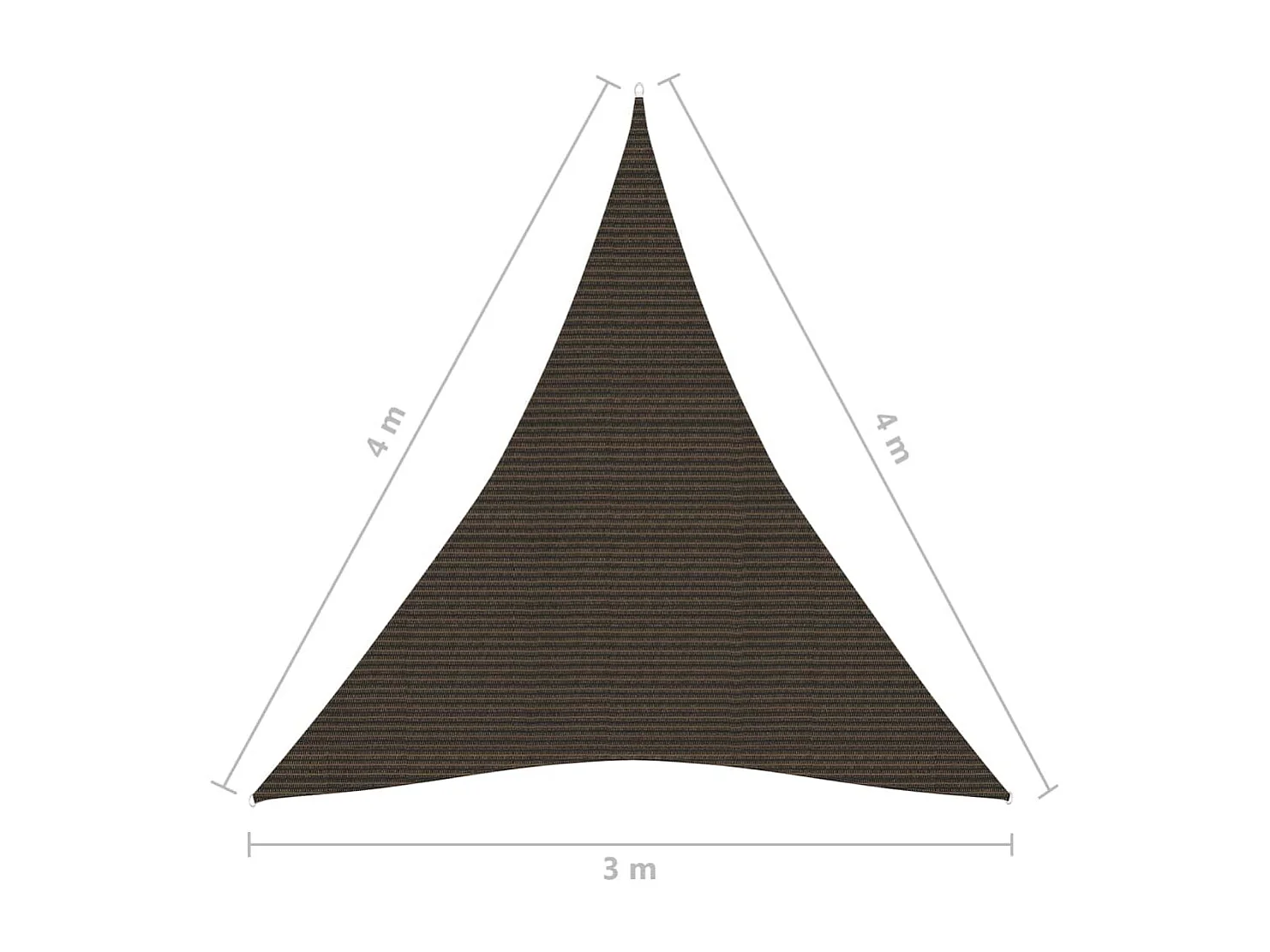 Voile d'ombrage 160 g/m² Marron 3x4x4 m PEHD