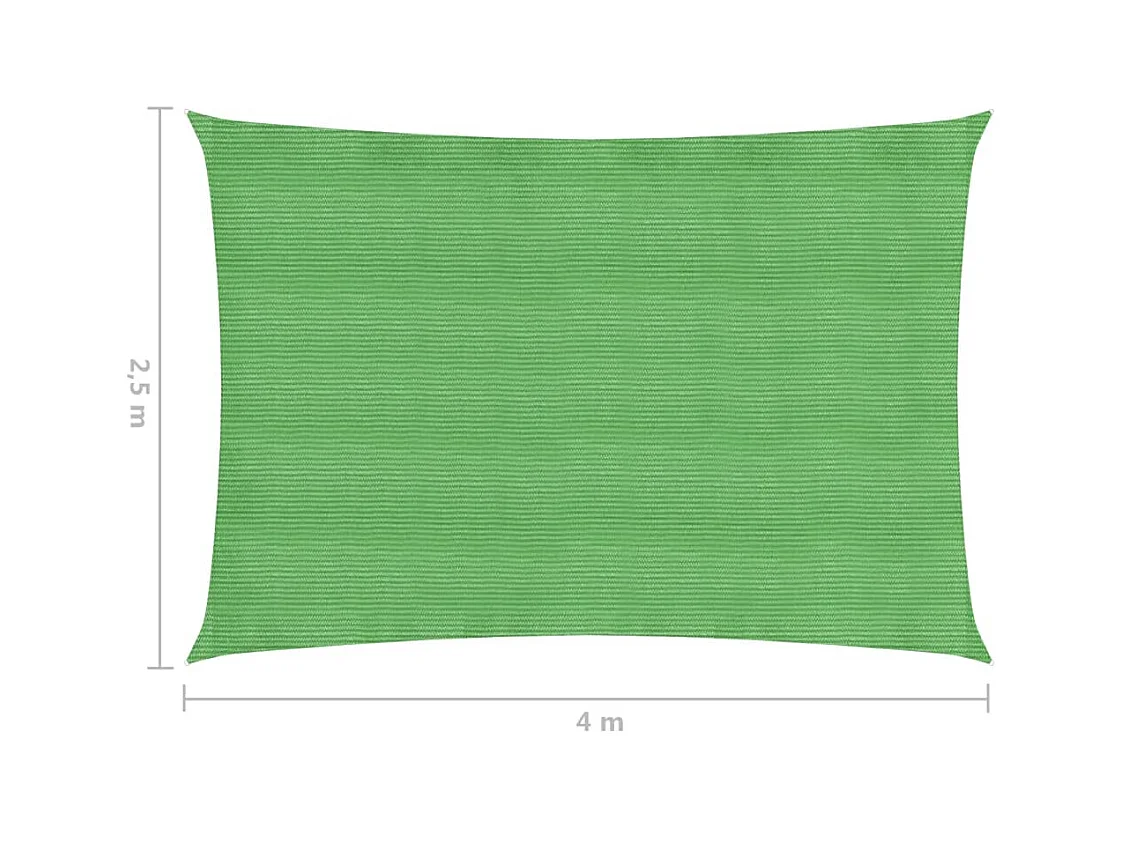 Voile d'ombrage 160 g/m² Vert clair 2,5x4 m PEHD