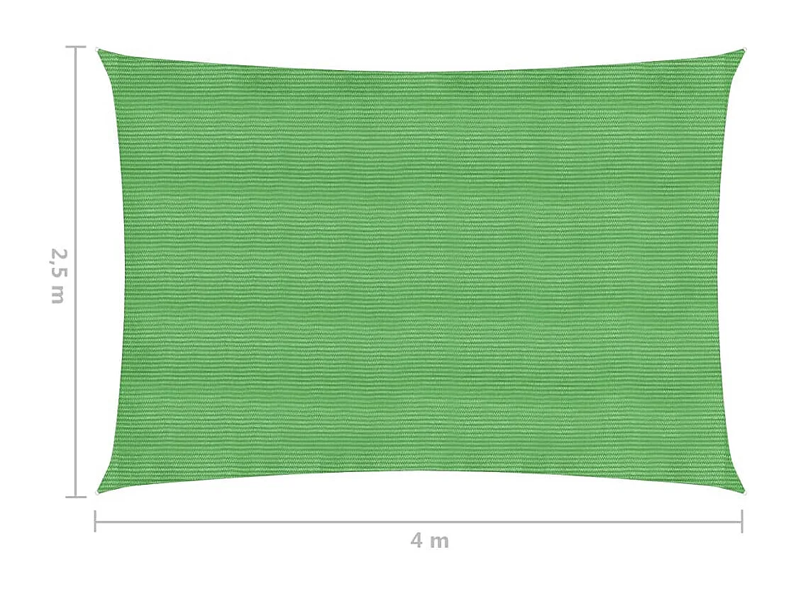 Voile d'ombrage 160 g/m² Vert clair 2,5x4 m PEHD