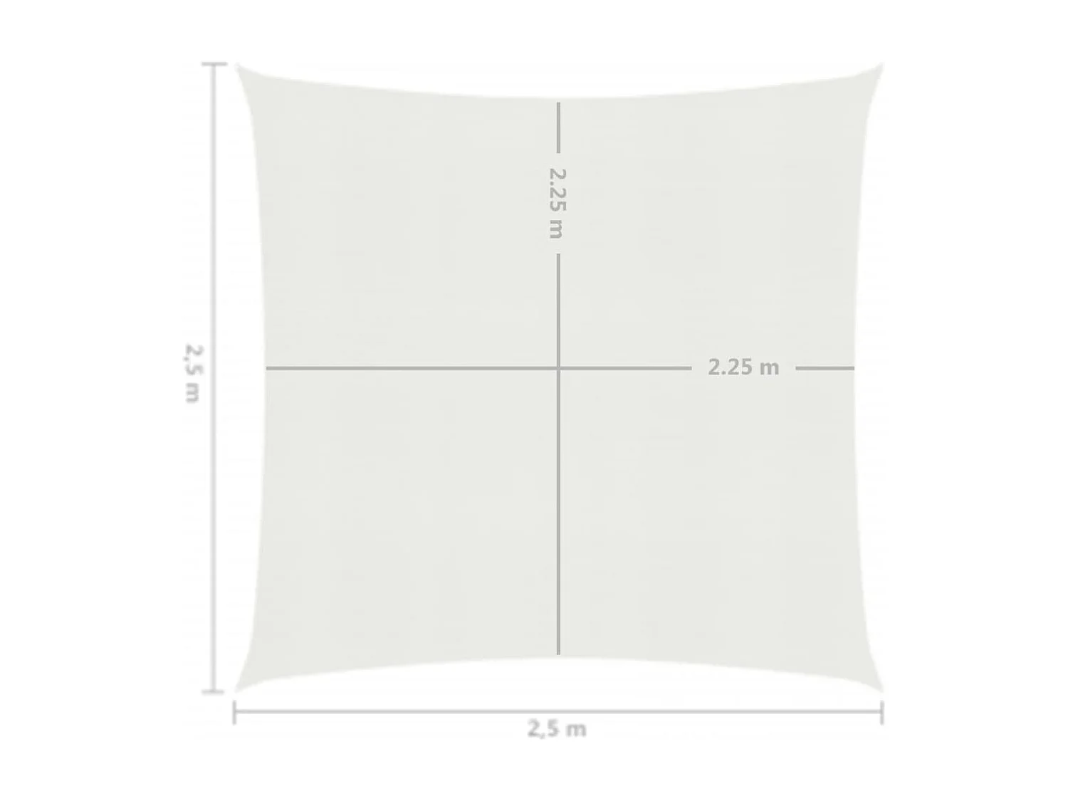 Voile d'ombrage 160 g/m² Blanc 2,5x2,5 m PEHD