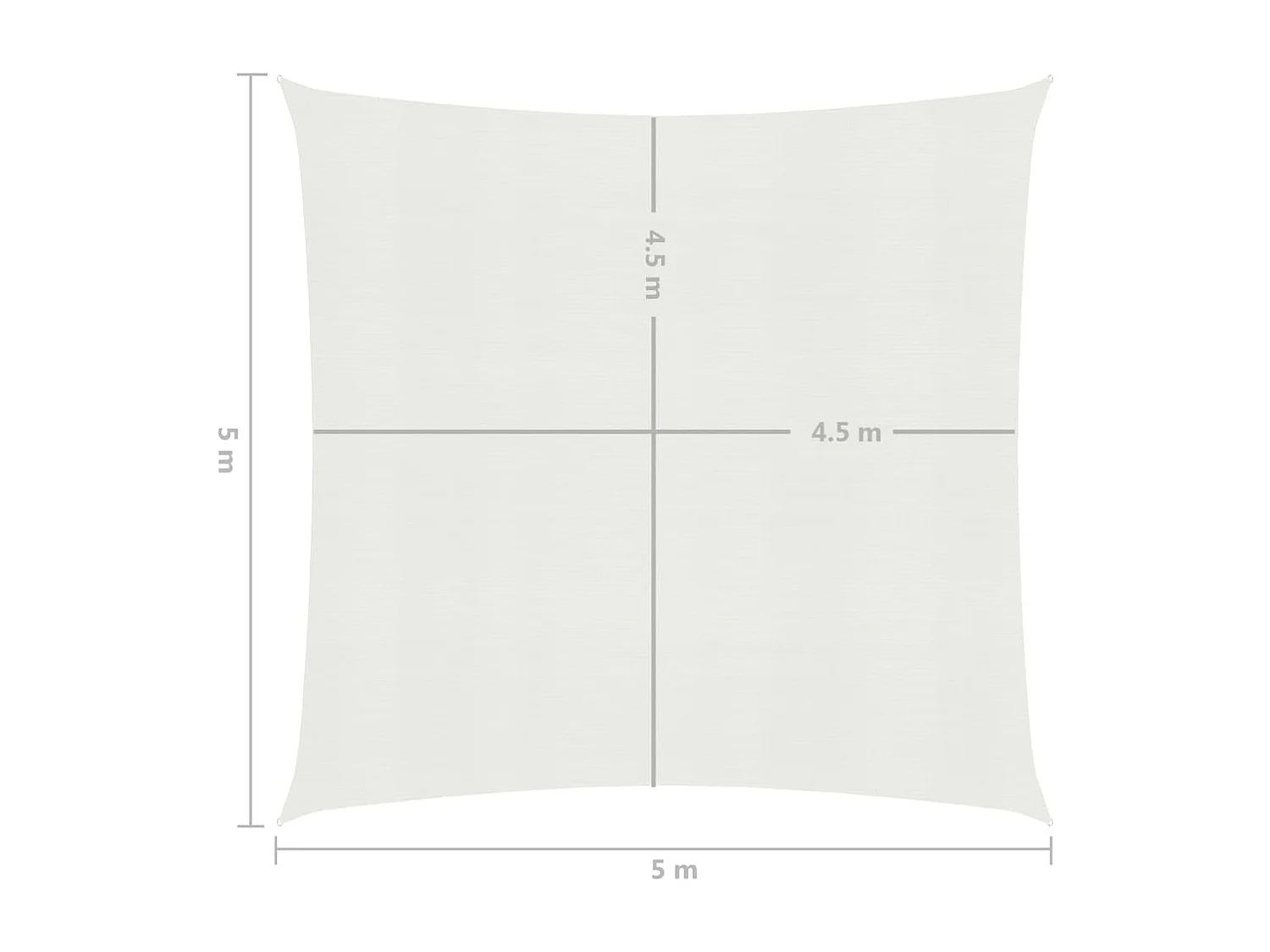 Voile d'ombrage 160 g/m² Blanc 5x5 m PEHD