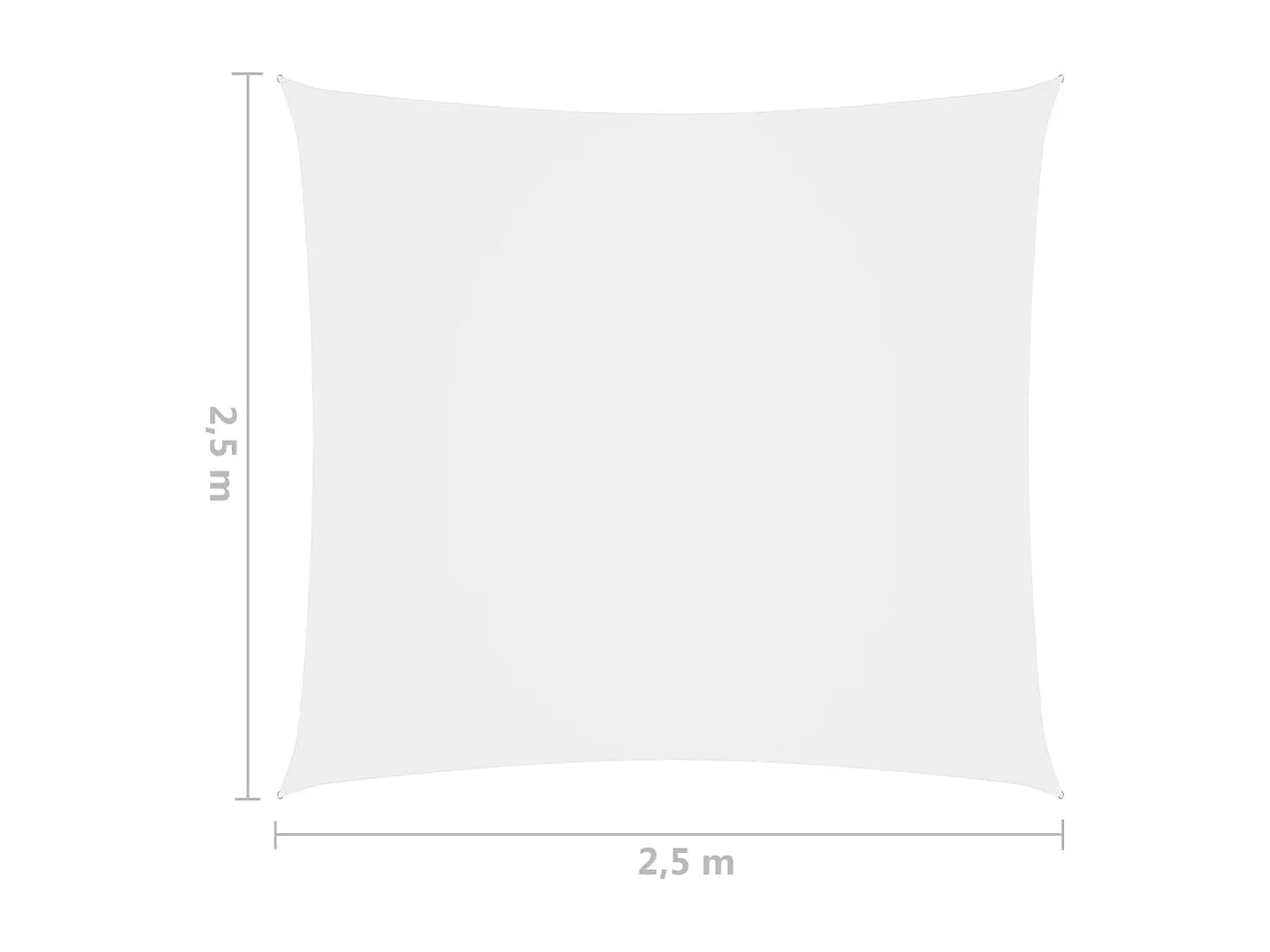 Voile de parasol tissu oxford carré 2,5x2,5 m blanc