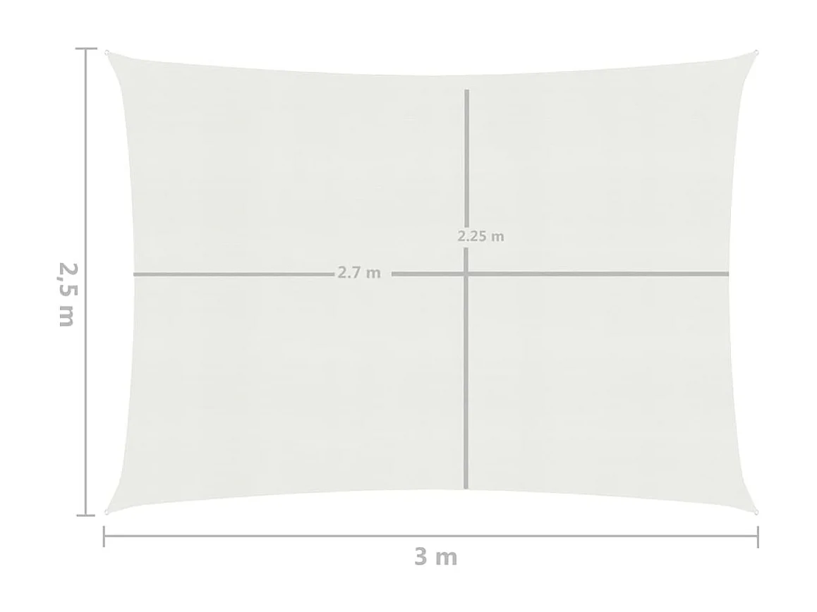 Schaduwdoek 160 g/m² Wit 2,5x3 m HDPE