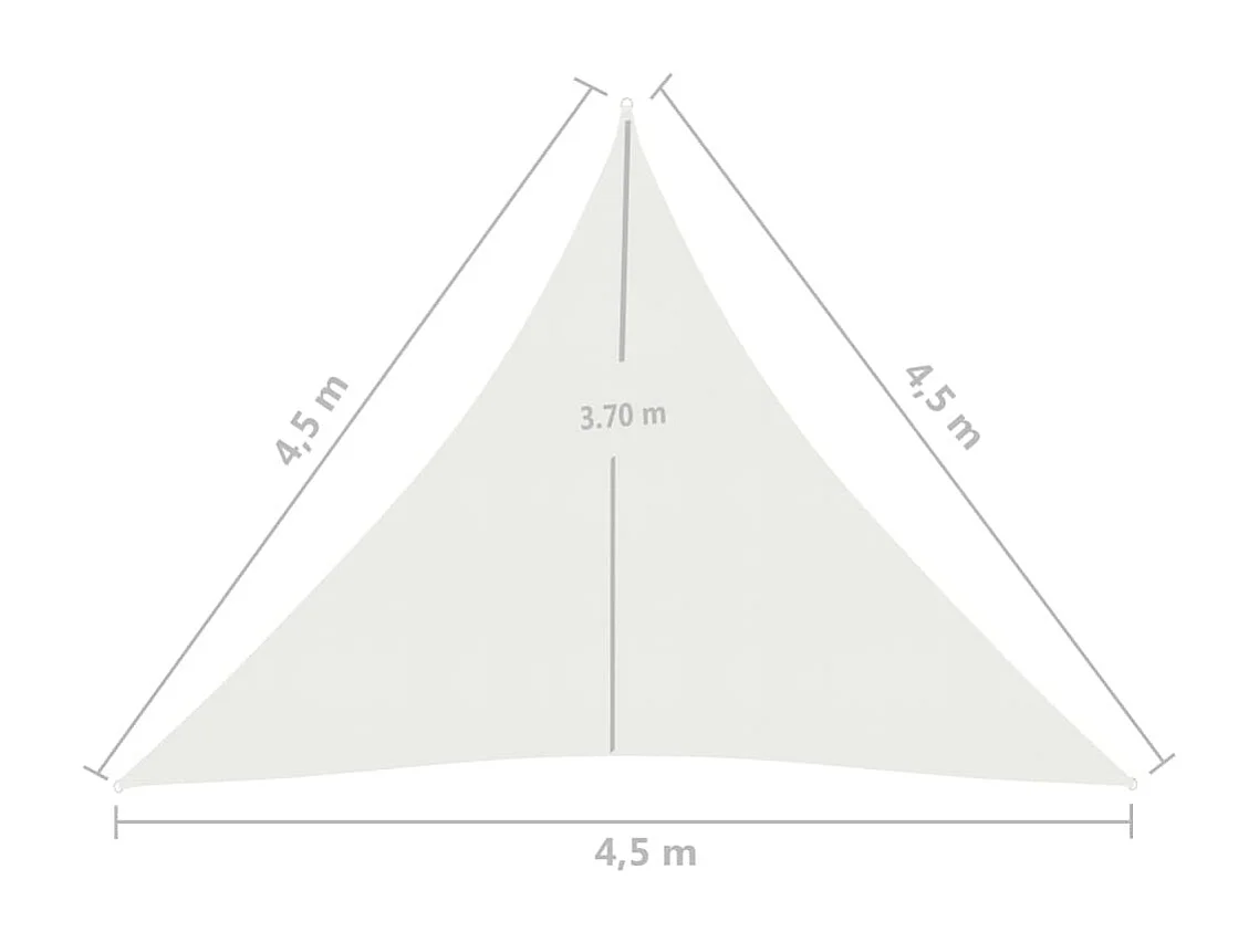Voile d'ombrage 160 g/m² Blanc 4,5x4,5x4,5 m PEHD