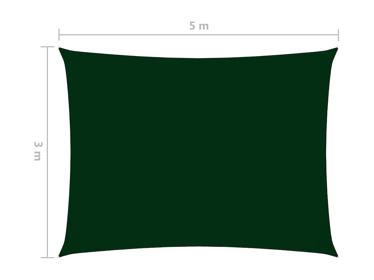 Vela parasol rectangular tela oxford 3x5 m verde oscuro